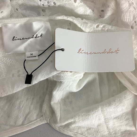 Line & Dot Lydia Cami Tank White Eyelet Cotton Top Size M - Picture 6 of 7